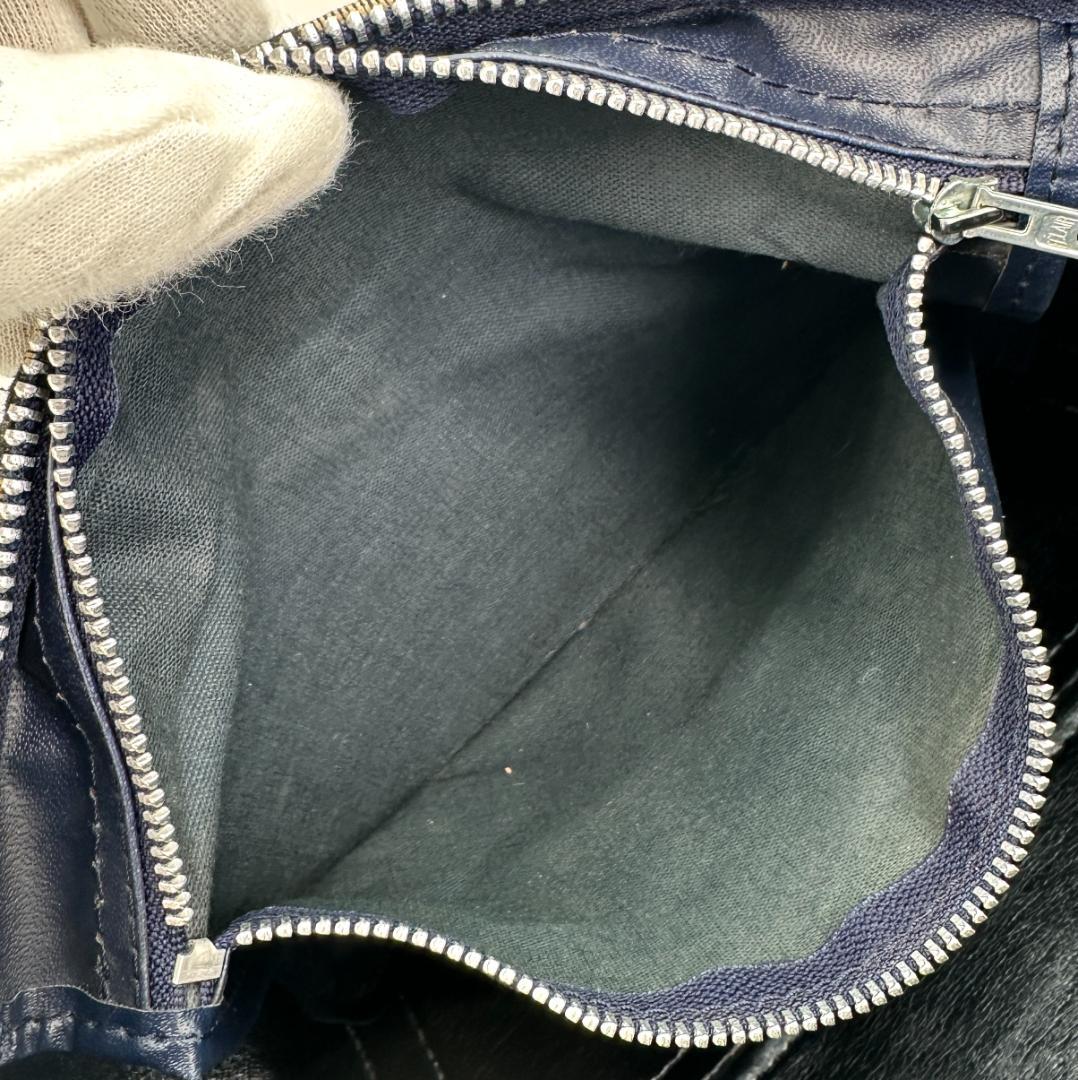 DIOR トロッター柄ミニボストンバッグ ハンドバッグ 黒 ブラック　内観美品