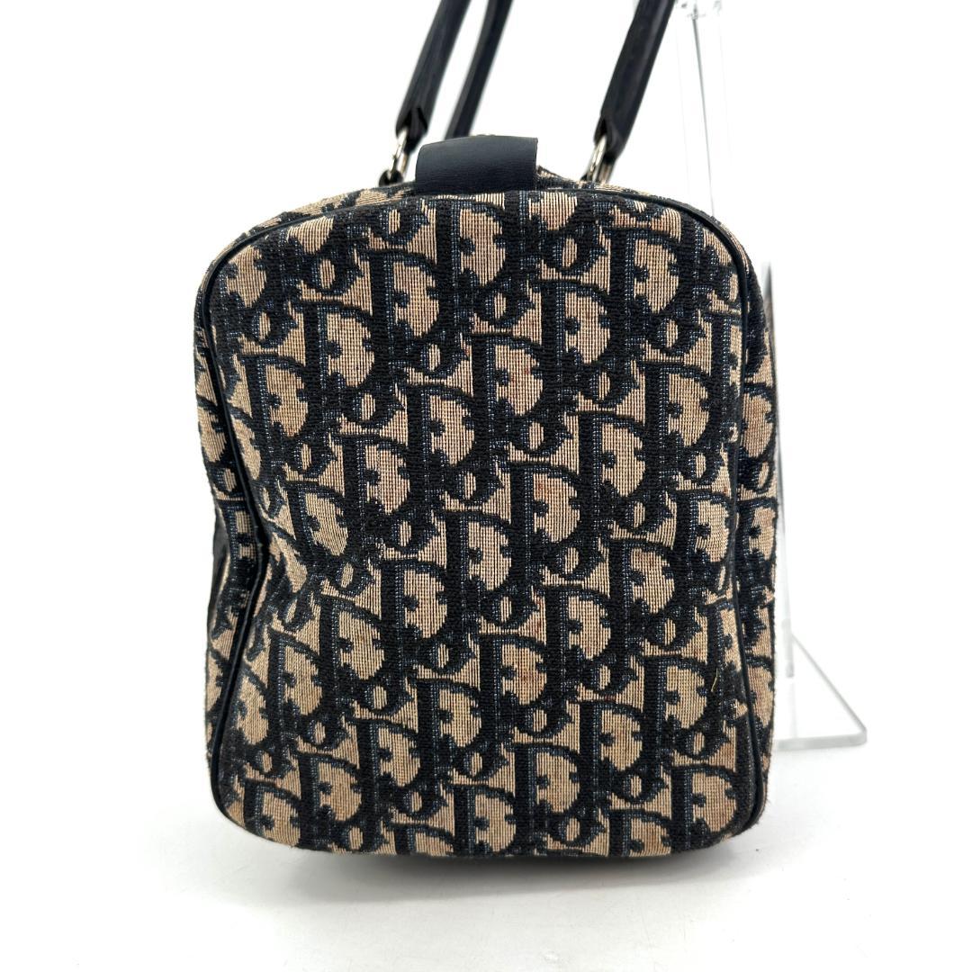 DIOR トロッター柄ミニボストンバッグ ハンドバッグ 黒 ブラック　内観美品