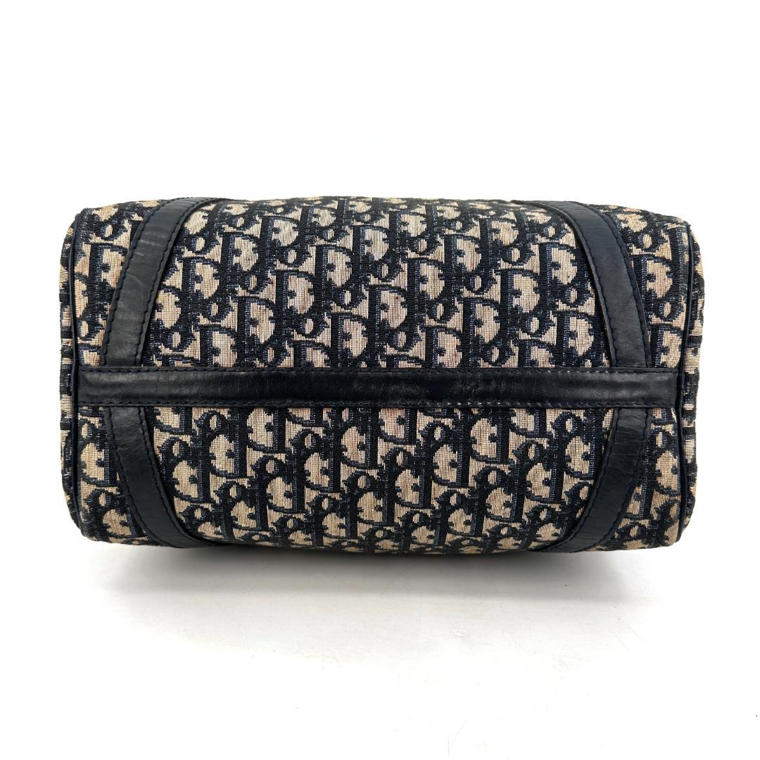 DIOR トロッター柄ミニボストンバッグ ハンドバッグ 黒 ブラック　内観美品