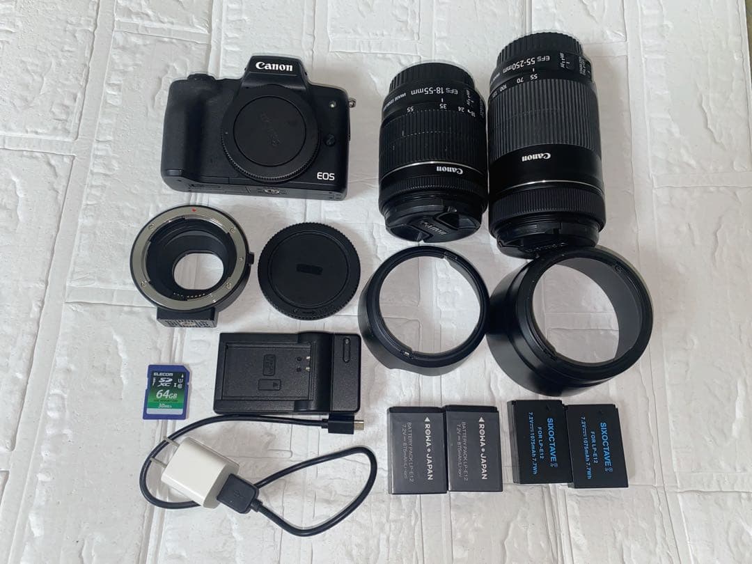 Canon eos kiss Mミラーレス ズームレンズセット