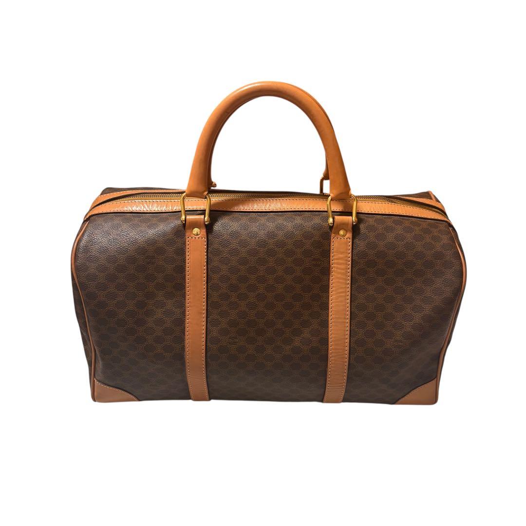 CELINE ブラウン レザーボストンバッグ