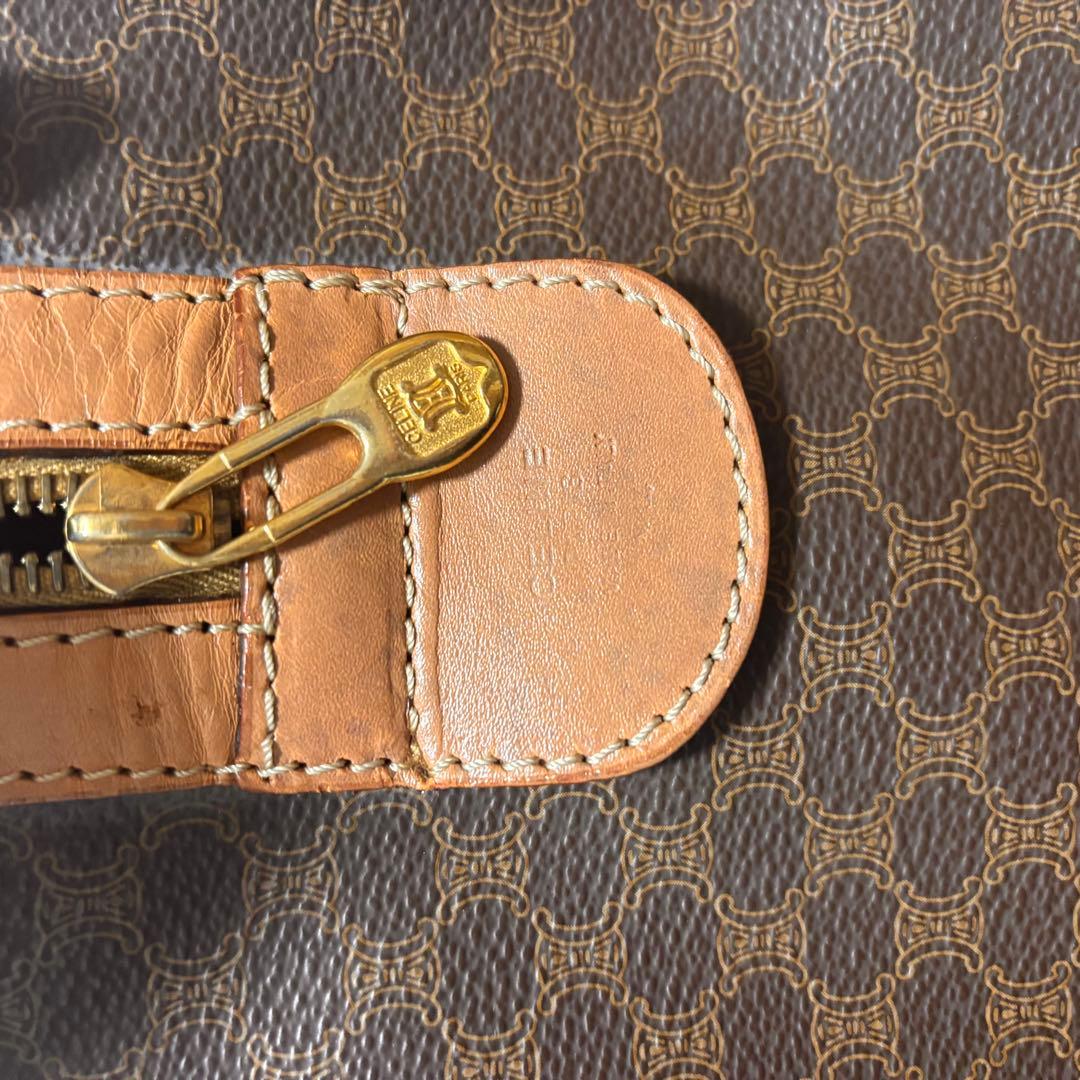 CELINE ブラウン レザーボストンバッグ