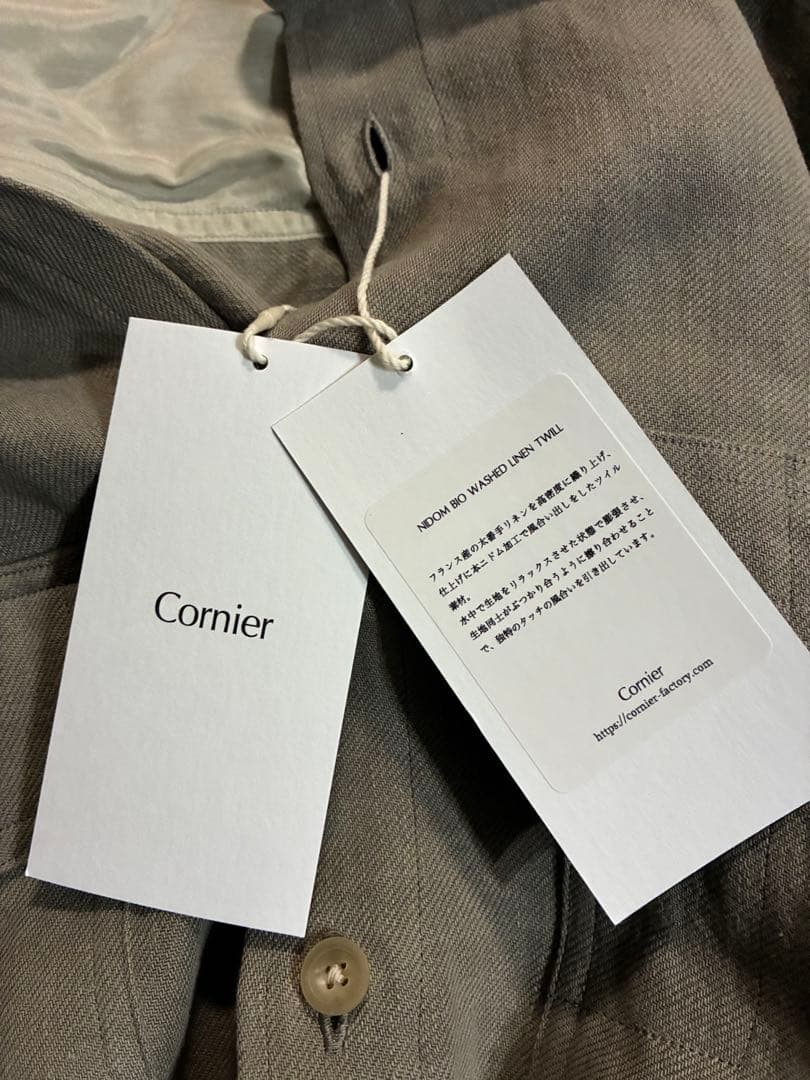 新品Cornier WASHED LINEN TWILL WORK SHIRTS