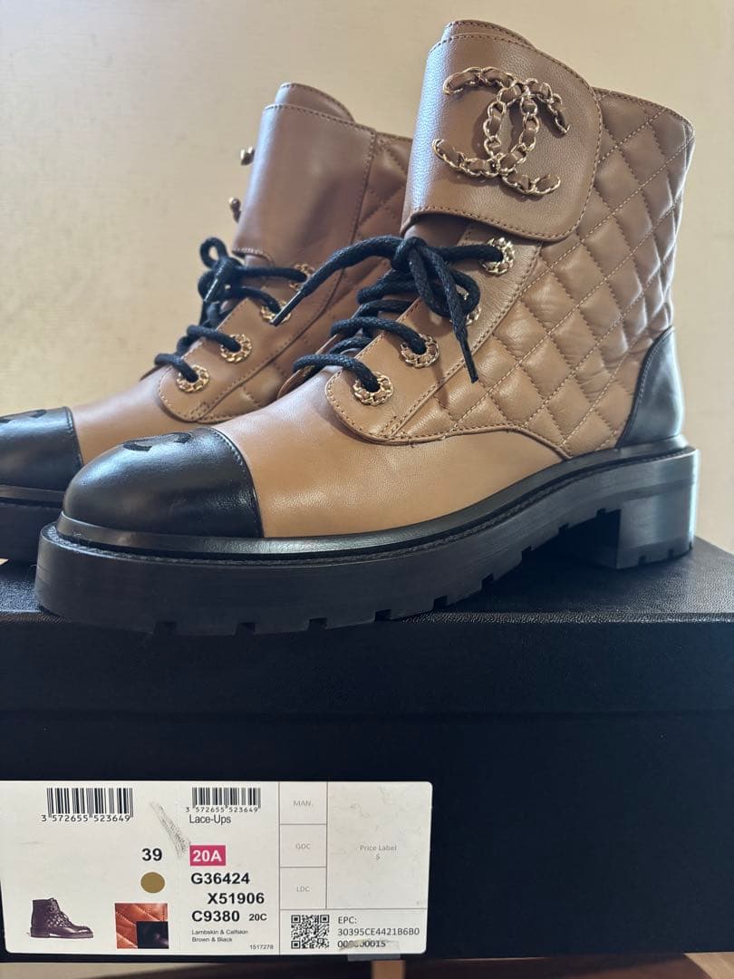 CHANEL シャネル ブーツ 39 キルティング ココマーク 正規品
