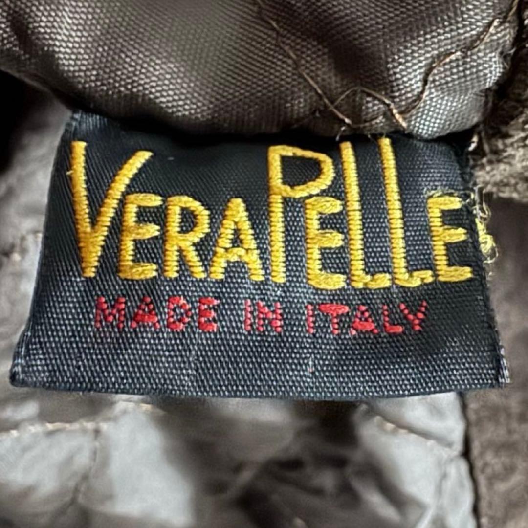 vintage レザージャケット　ウエスタン　フリンジ　ギミック　イタリア製　L