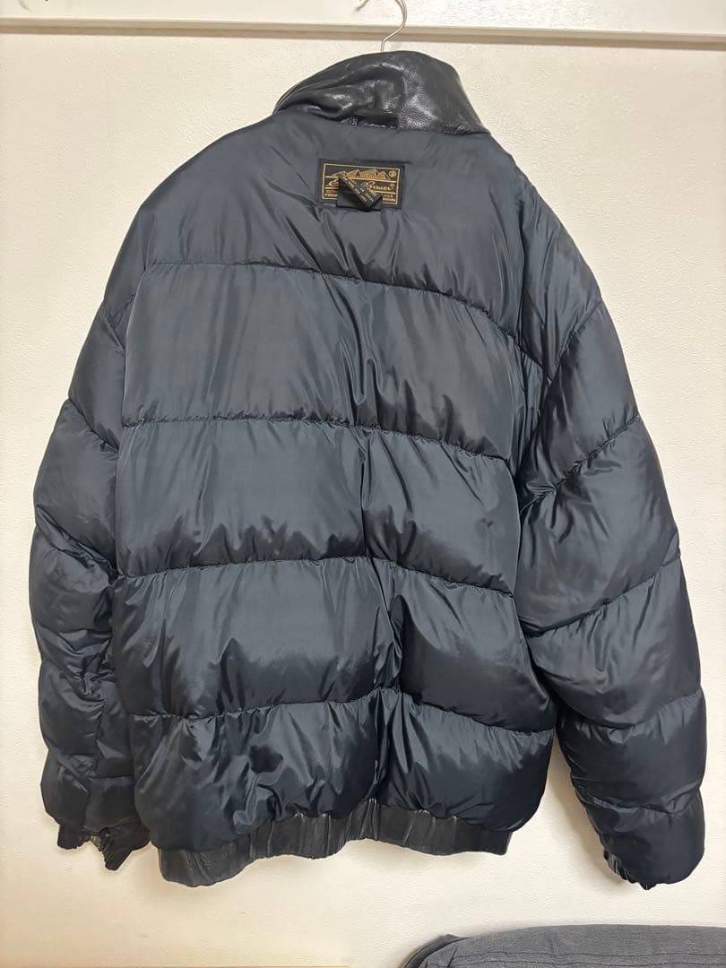 Eddie Bauer レザー ダウンジャケット　黒タグ