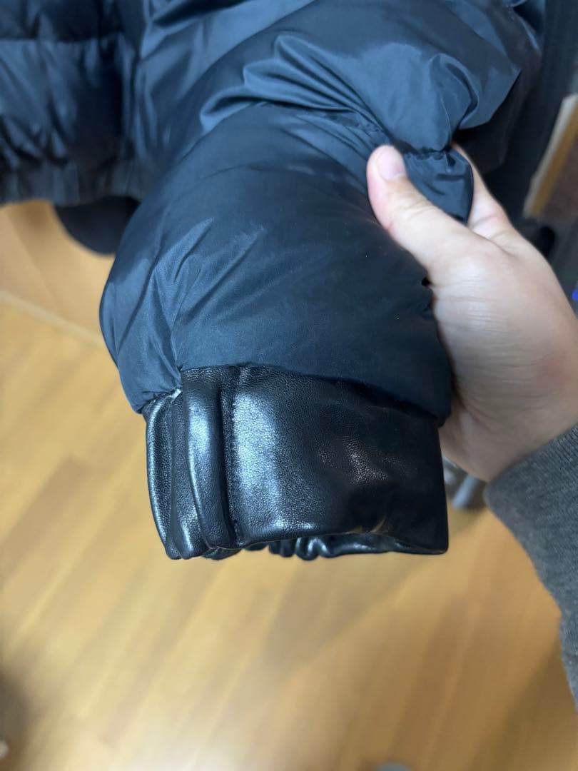 Eddie Bauer レザー ダウンジャケット　黒タグ