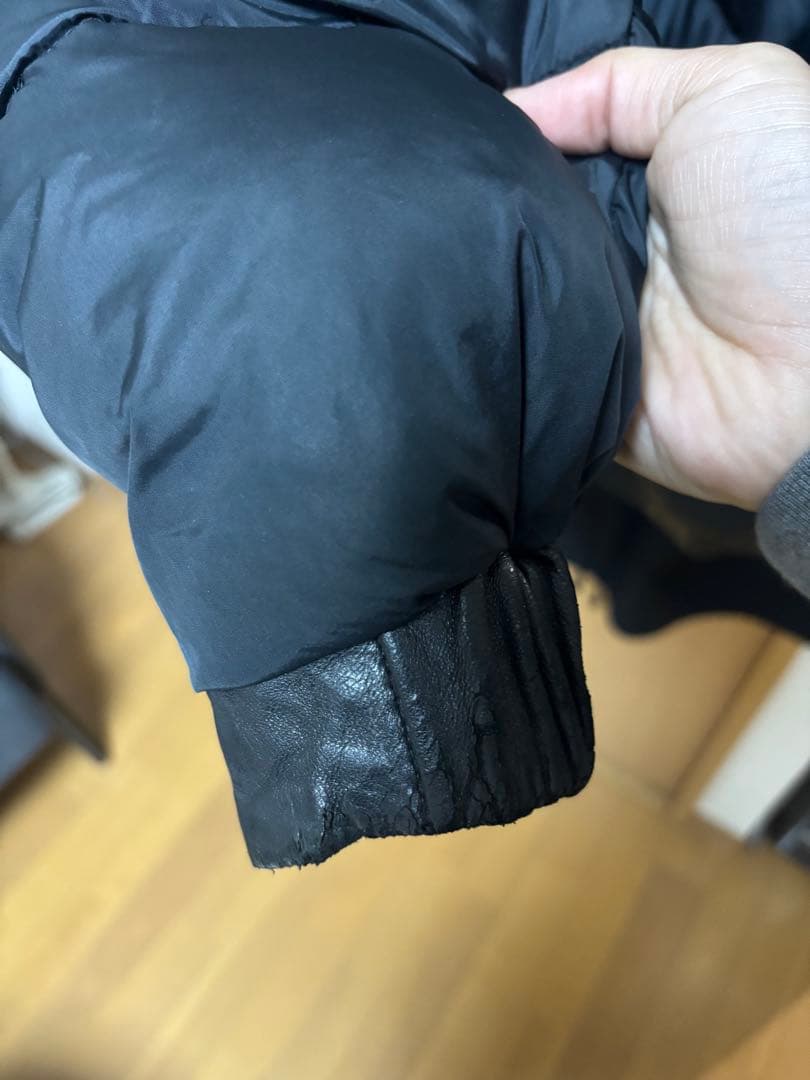 Eddie Bauer レザー ダウンジャケット　黒タグ