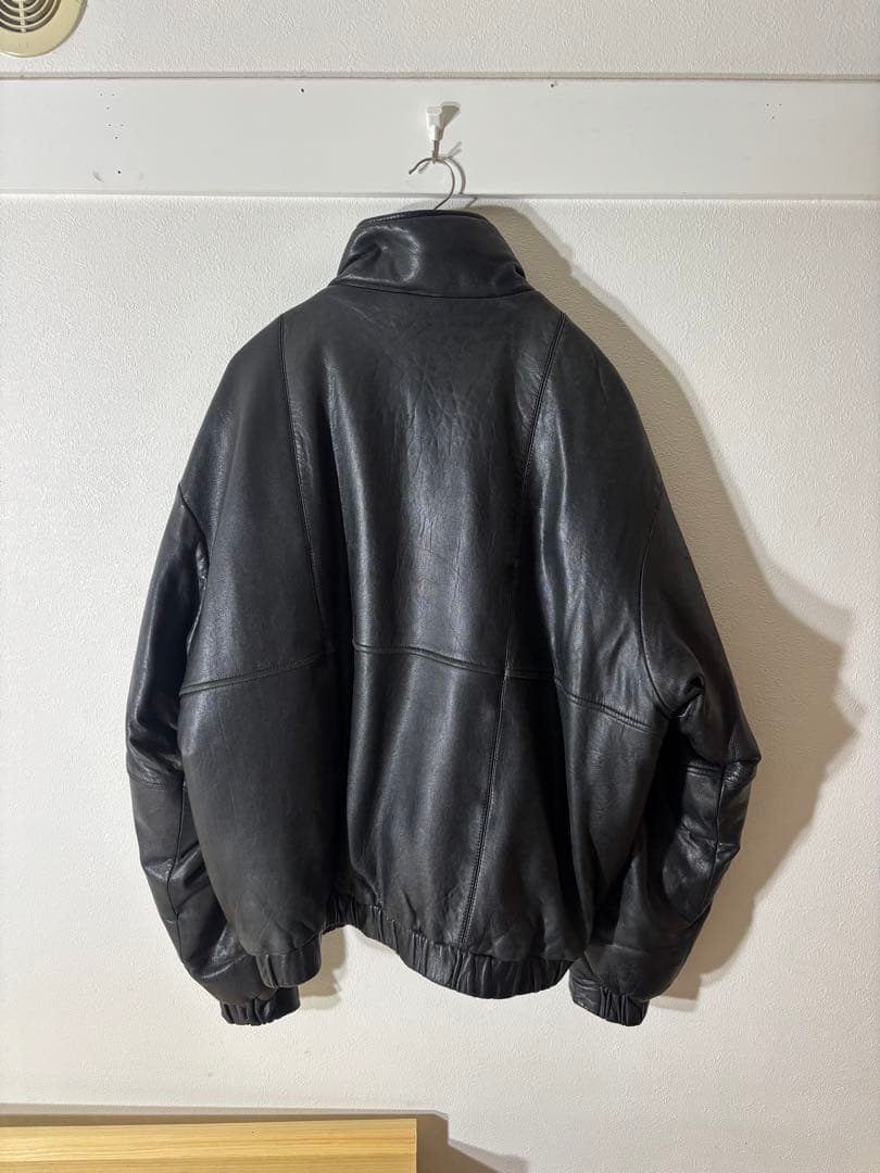 Eddie Bauer レザー ダウンジャケット　黒タグ