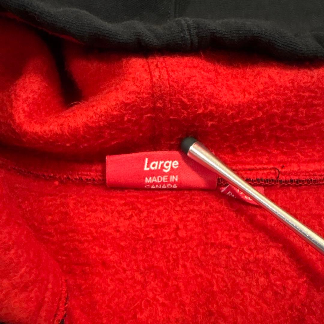 、*様 Supreme フルジップパーカー 黒/赤