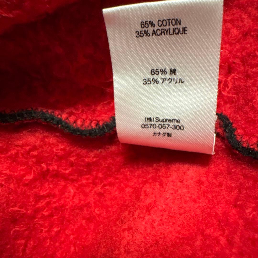 、*様 Supreme フルジップパーカー 黒/赤