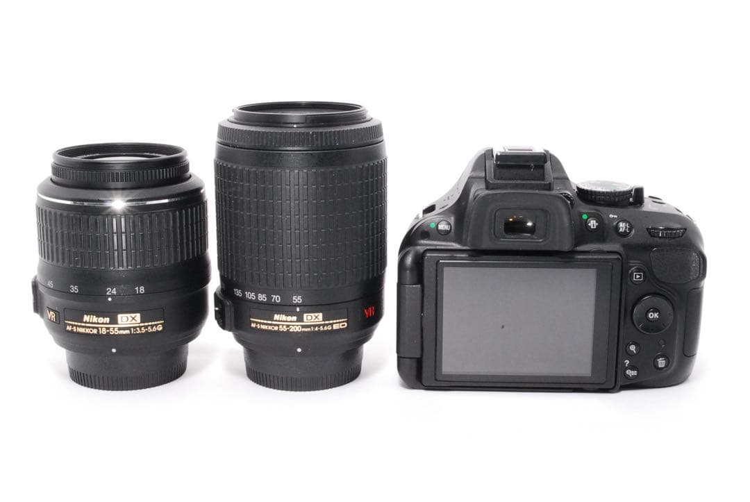 ❤️手ぶれ補正❤️Nikon D5200 Wレンズ❤️バリアングル液晶❤️一眼レフカメラ