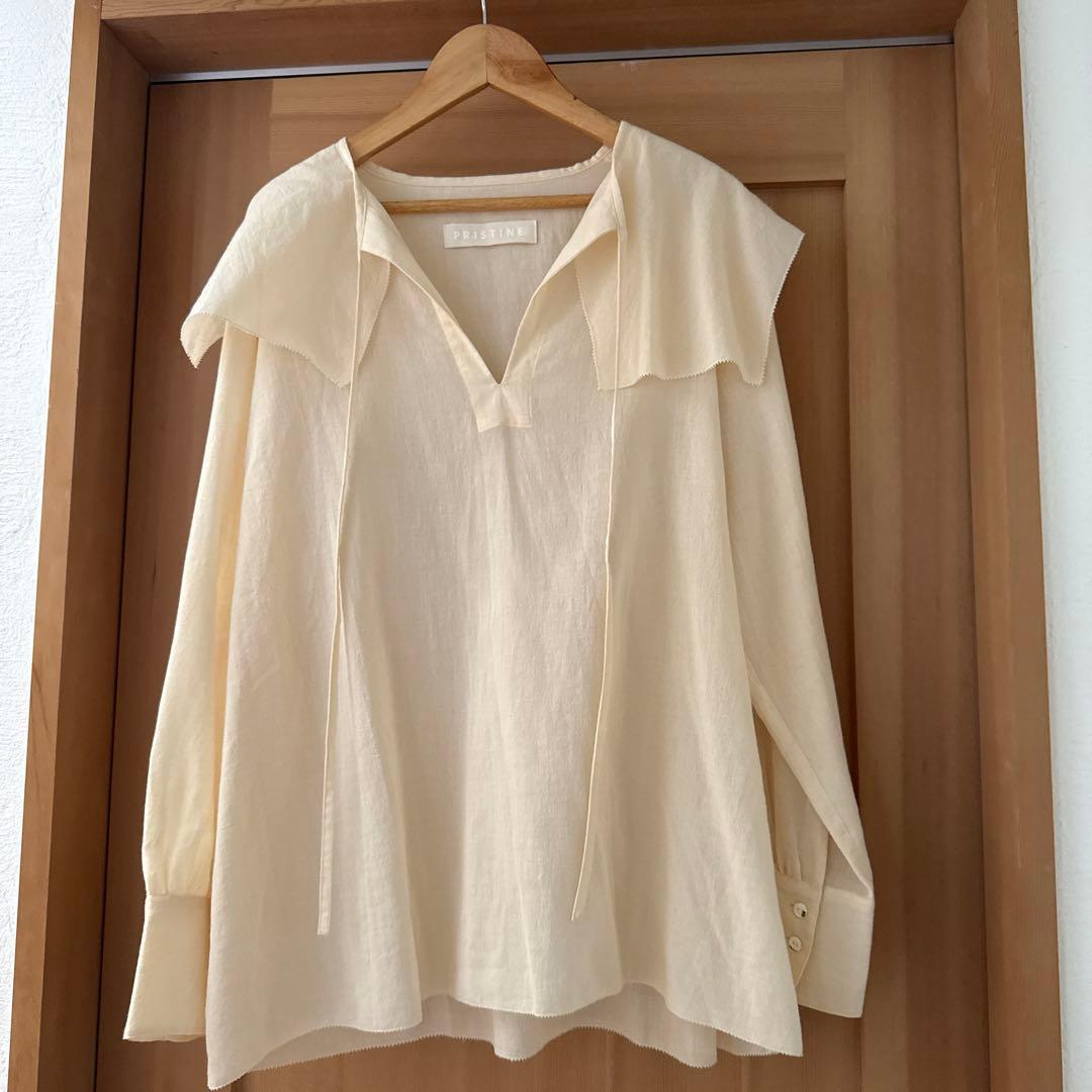 新品 PRISTINE プリスティン ジョーゼットセーラーカラーブラウス 長袖