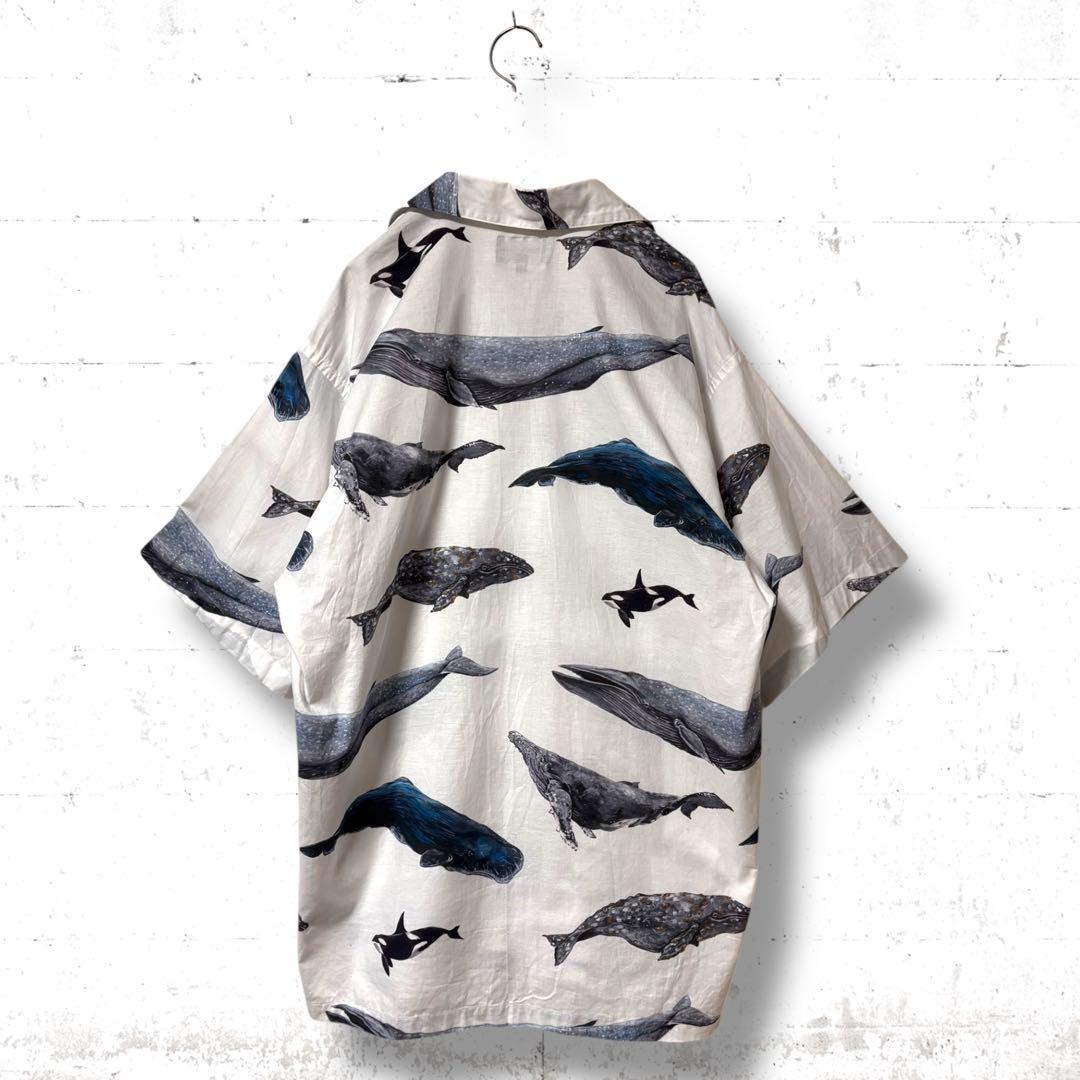 希少　25SS DESCENDANT 半袖　オープンカラーシャツ　XL クジラ