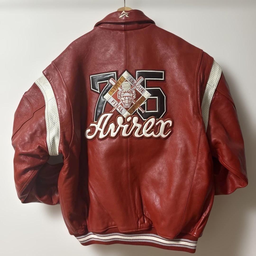 立*茂様 [激レア]AVIREX レザージャケット 3XL レッド ストリートB