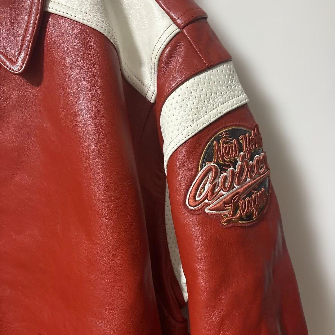 立*茂様 [激レア]AVIREX レザージャケット 3XL レッド ストリートB