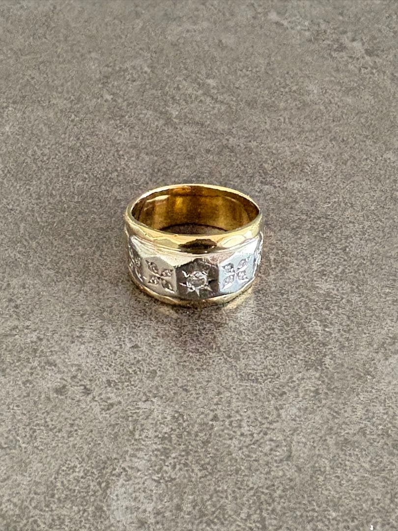 【coco】K18プラチナpt900ダイヤリング 13.5gメンズ指輪