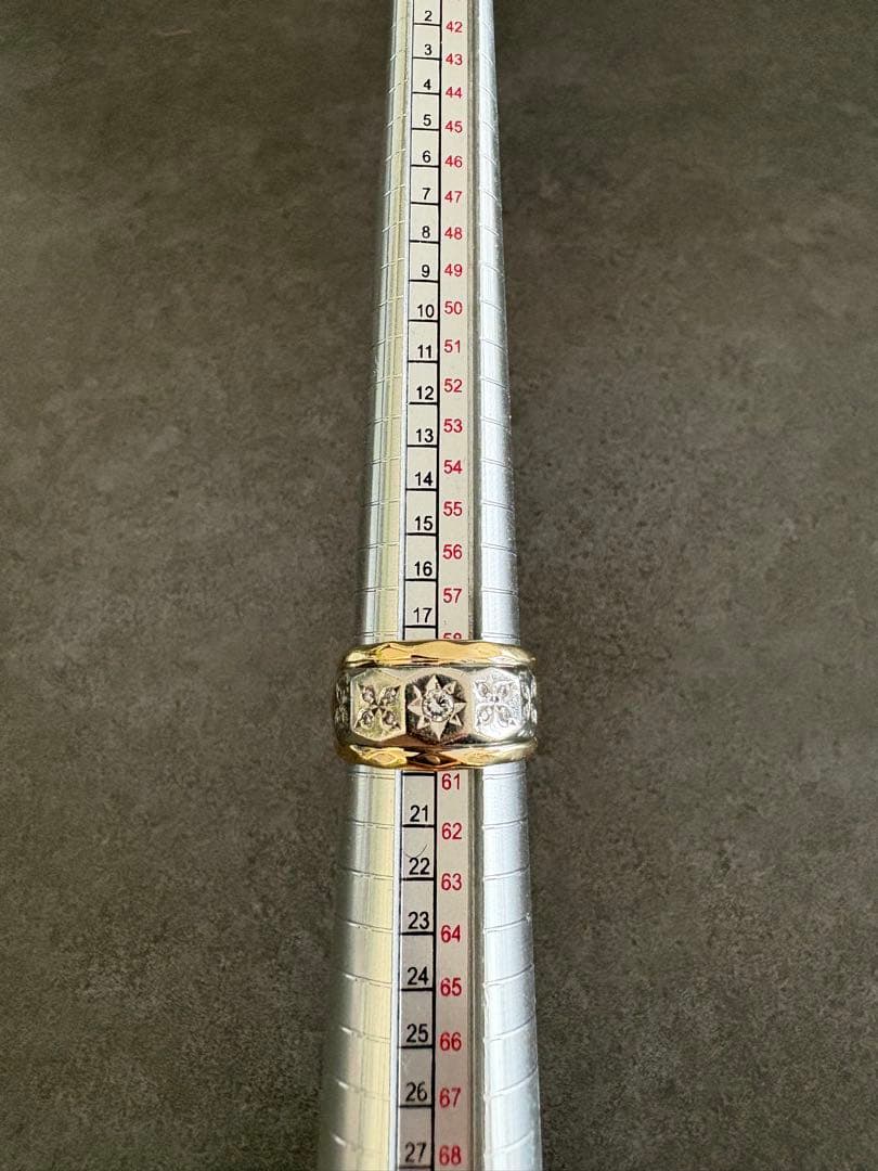 【coco】K18プラチナpt900ダイヤリング 13.5gメンズ指輪