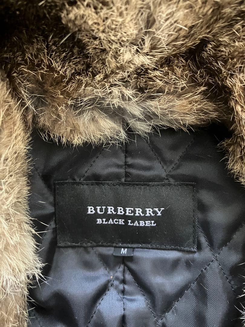 バーバリー ブラックレーベル レザージャケット ファー付き　羊革 ブラウン M