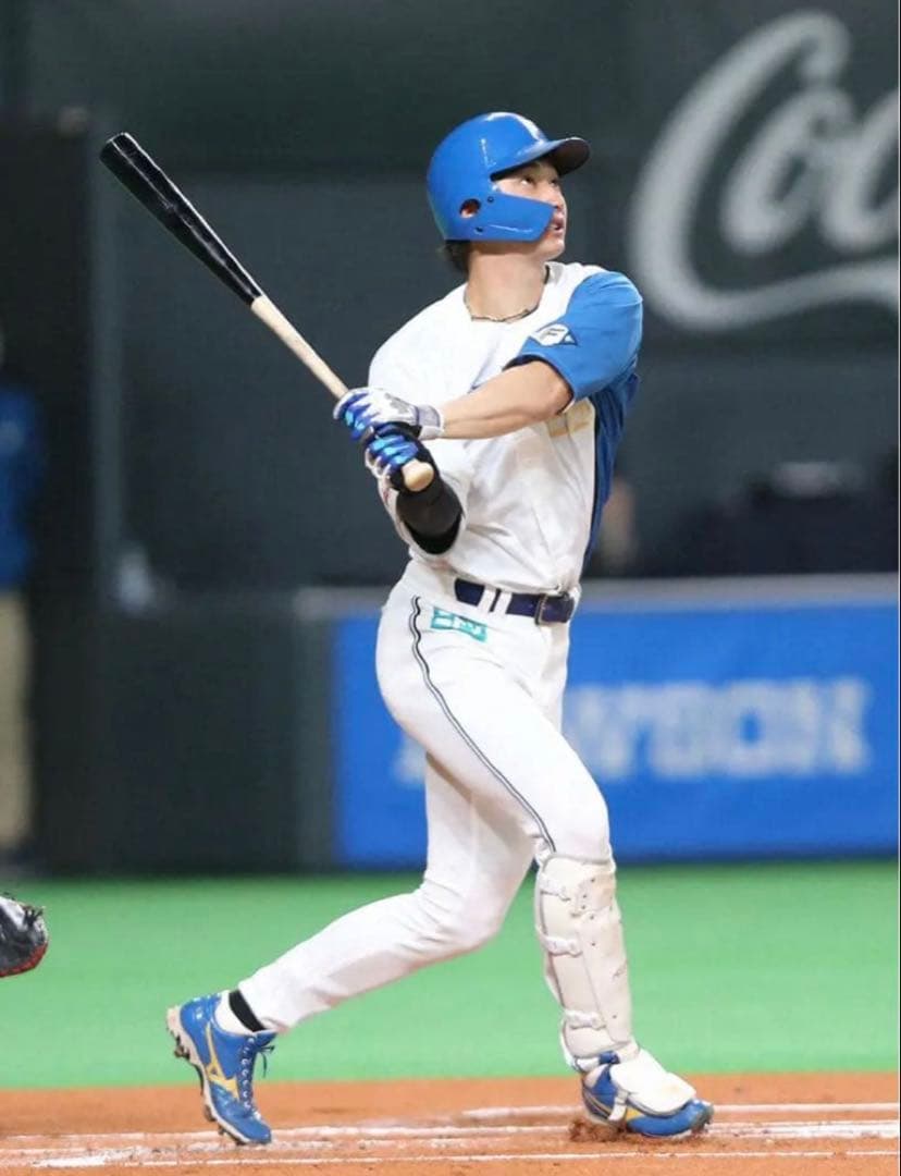 日本ハムファイターズ 淺間大基 #8　バット NPBマーク 支給品　実使用