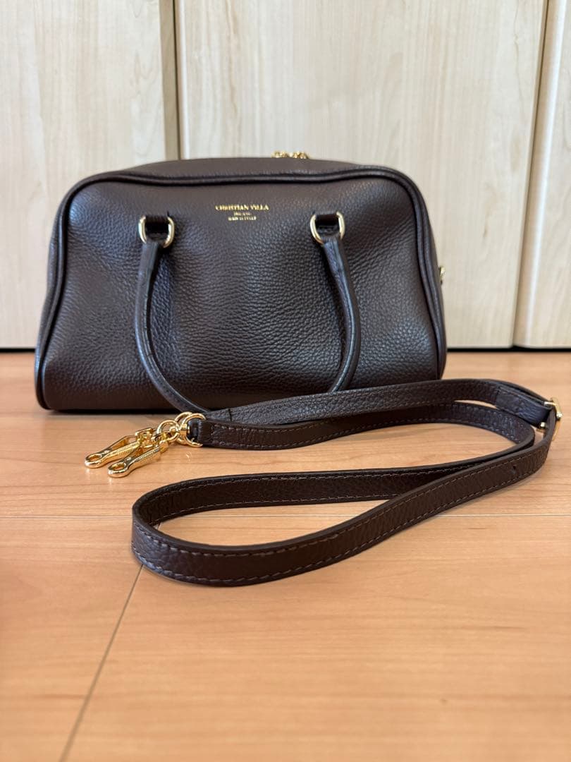 クリスチャンヴィラ　ボストンバッグ　ブラウン　ダークブラウン　ショルダーバッグ