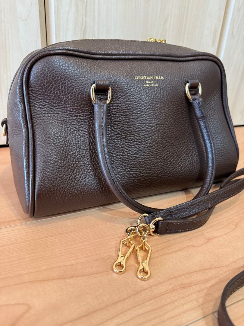 クリスチャンヴィラ　ボストンバッグ　ブラウン　ダークブラウン　ショルダーバッグ