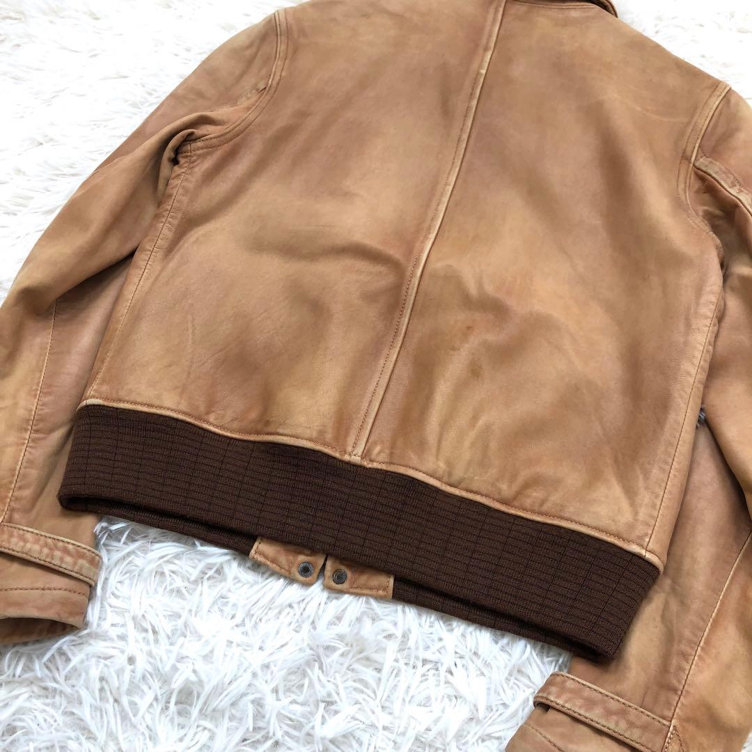 【入手困難】激レア ラルフローレン レザー ライダースジャケット　ロゴプレート