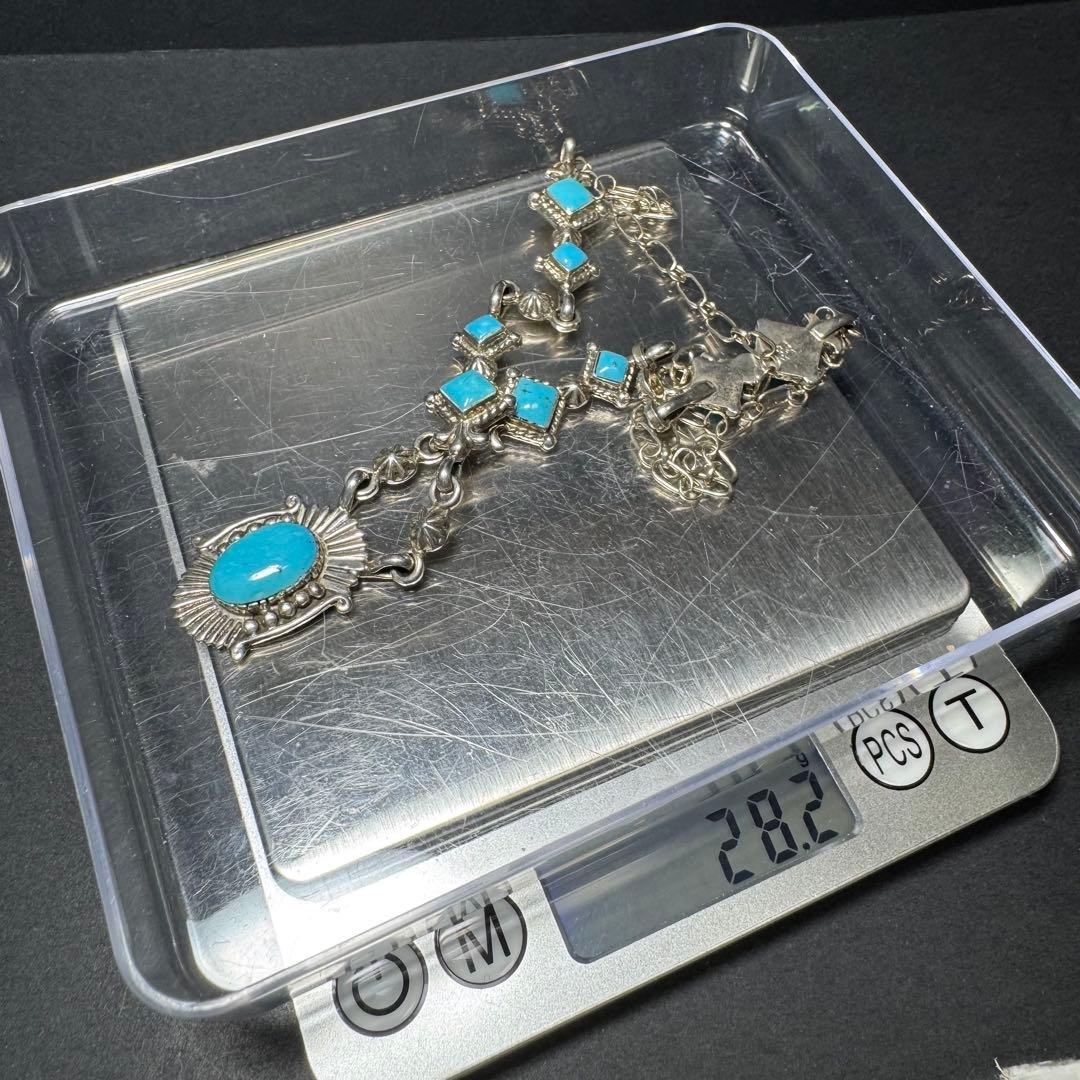 NAVAJO インディアンジュエリー R.B ネックレス ターコイズ 925