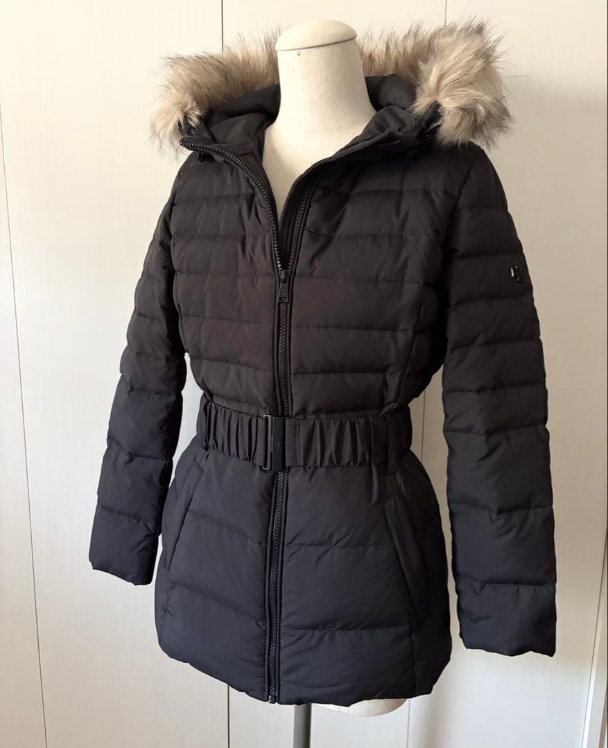 ローレンラルフローレン ダウンジャケット ベルト　黒　ブラック　ファー　フード