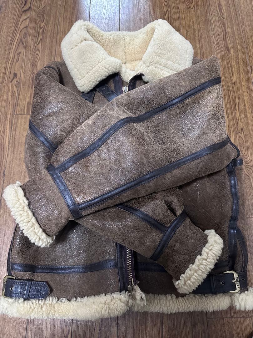 専用XL AVIREX B-3 リアルムートン フライトジャケット ボンバー