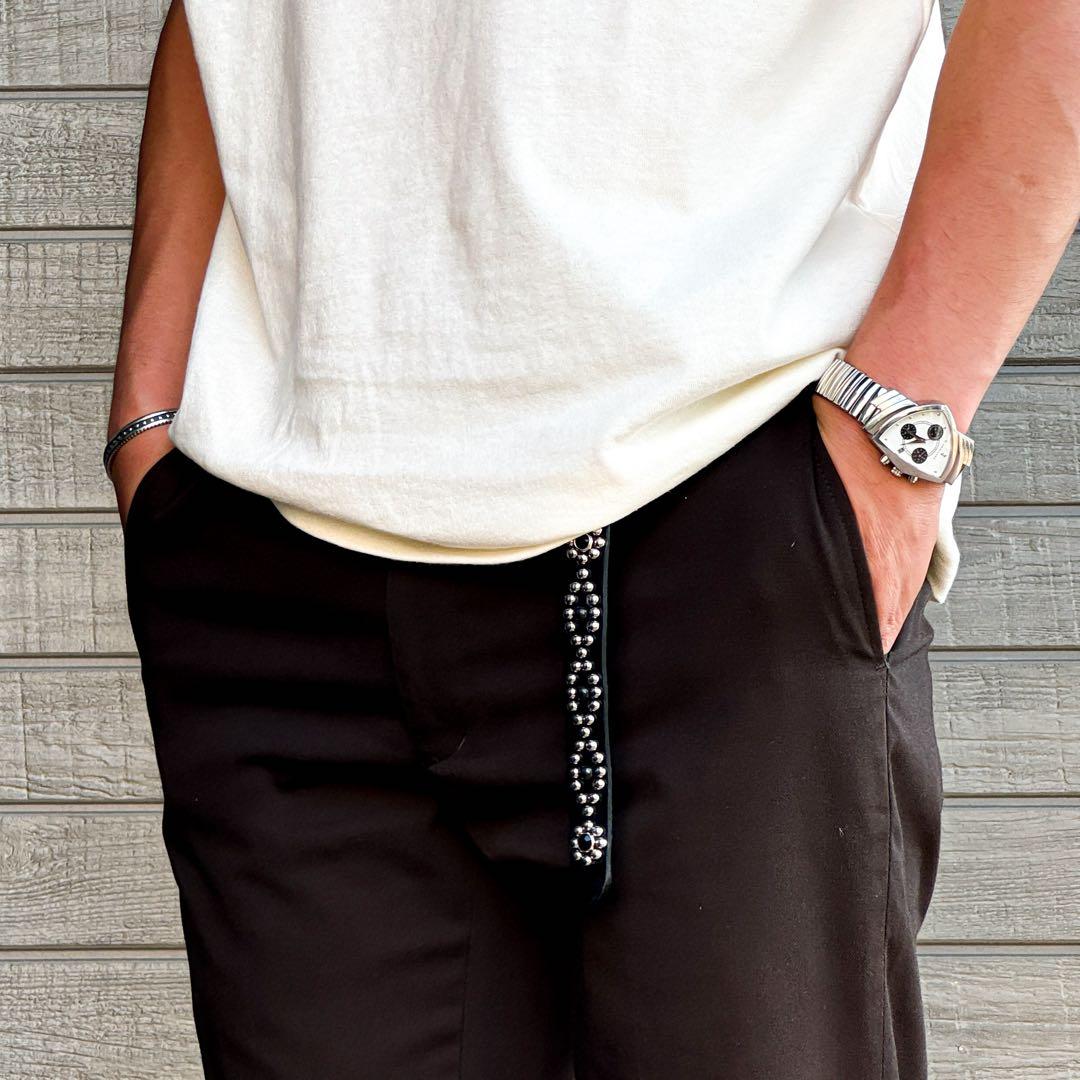 スタッズナローベルトフラワーチェーン18mm