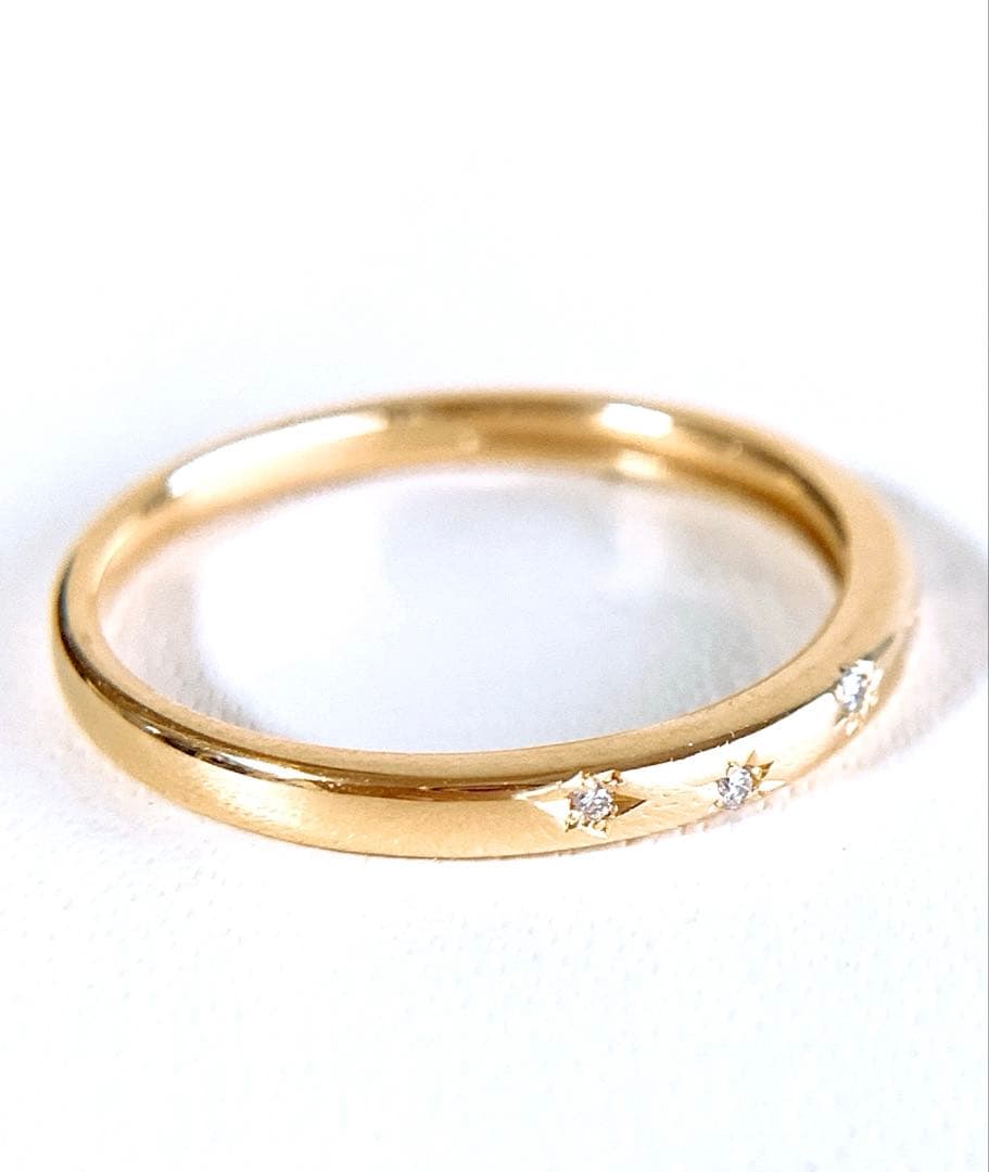 約2g✨VENDOME AOYAMA❗️k18YG 星留め　ダイヤモンドリング