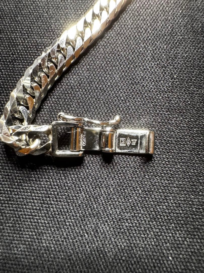 喜平ネックレスPt850 6面ダブル　ペンダントトップPt999.5/Pt950