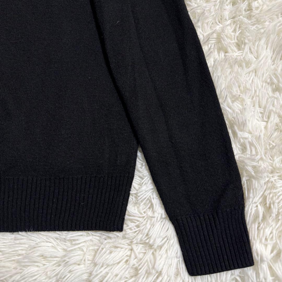 【美品】フレッドペリー クルーネックニット ブラック 月桂樹ロゴ Sサイズ