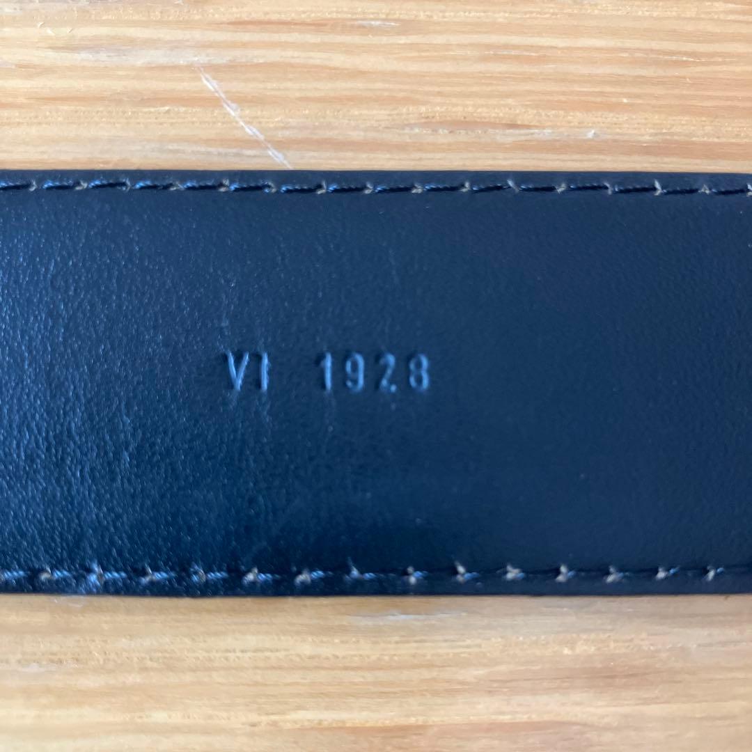 ルイ・ヴィトン ブラックレザーベルト ゴールドバックル