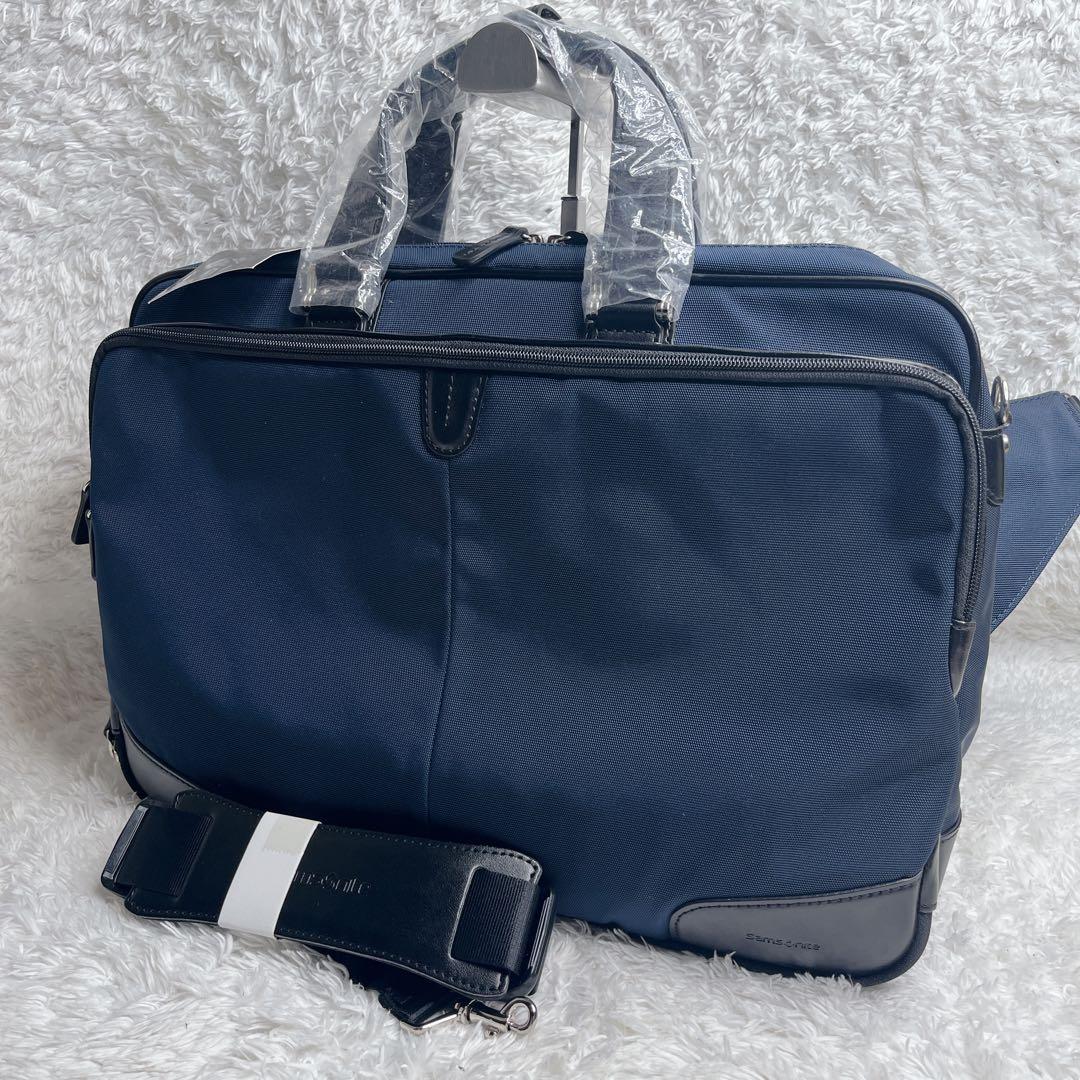 未使用品 サムソナイト 3way ブリーフケース ネイビー 通勤 A4 大容量