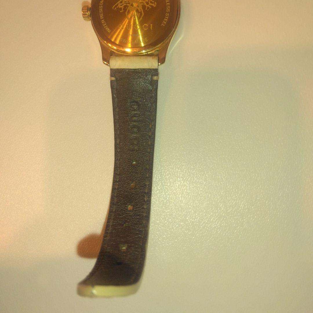 良品　GUCCI 126.5 Gタイムレス レディース腕時計 ホワイト ゴールド