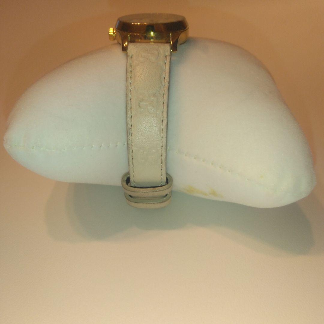 良品　GUCCI 126.5 Gタイムレス レディース腕時計 ホワイト ゴールド