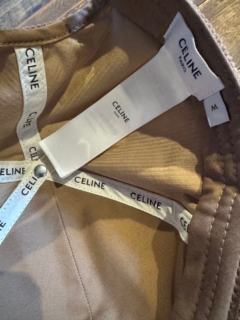 CELINE トリオンフ ベースボールキャップ コーデュロイ キャメル
