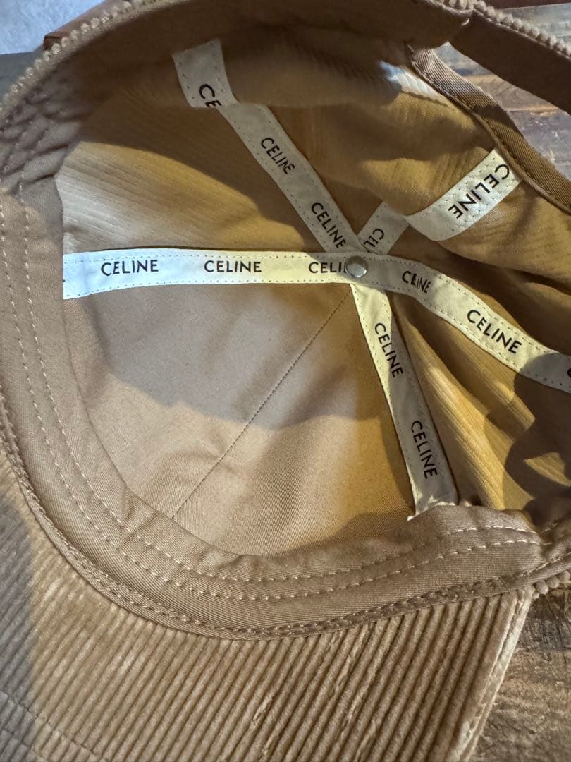 CELINE トリオンフ ベースボールキャップ コーデュロイ キャメル