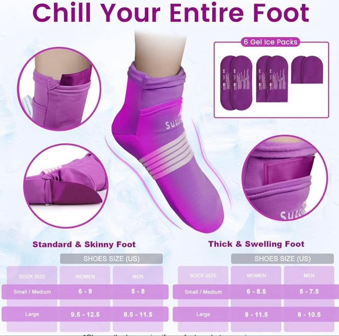 訳あり手足冷却セットSMサイズフローズングローブフローズンソックス濃紫