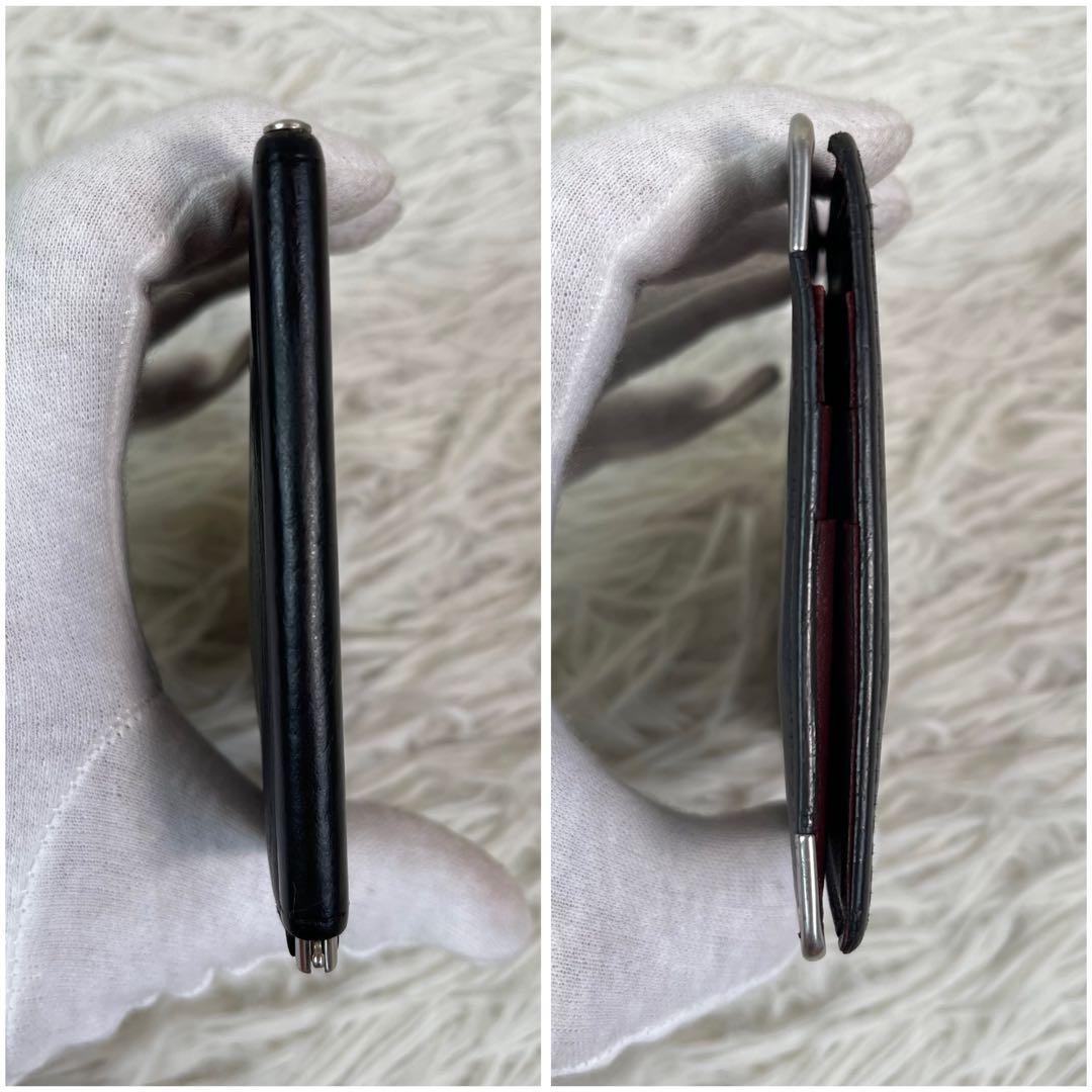 美品 Cartier カルティエ マスト ドゥ マネークリップ 二つ折り 希少黒