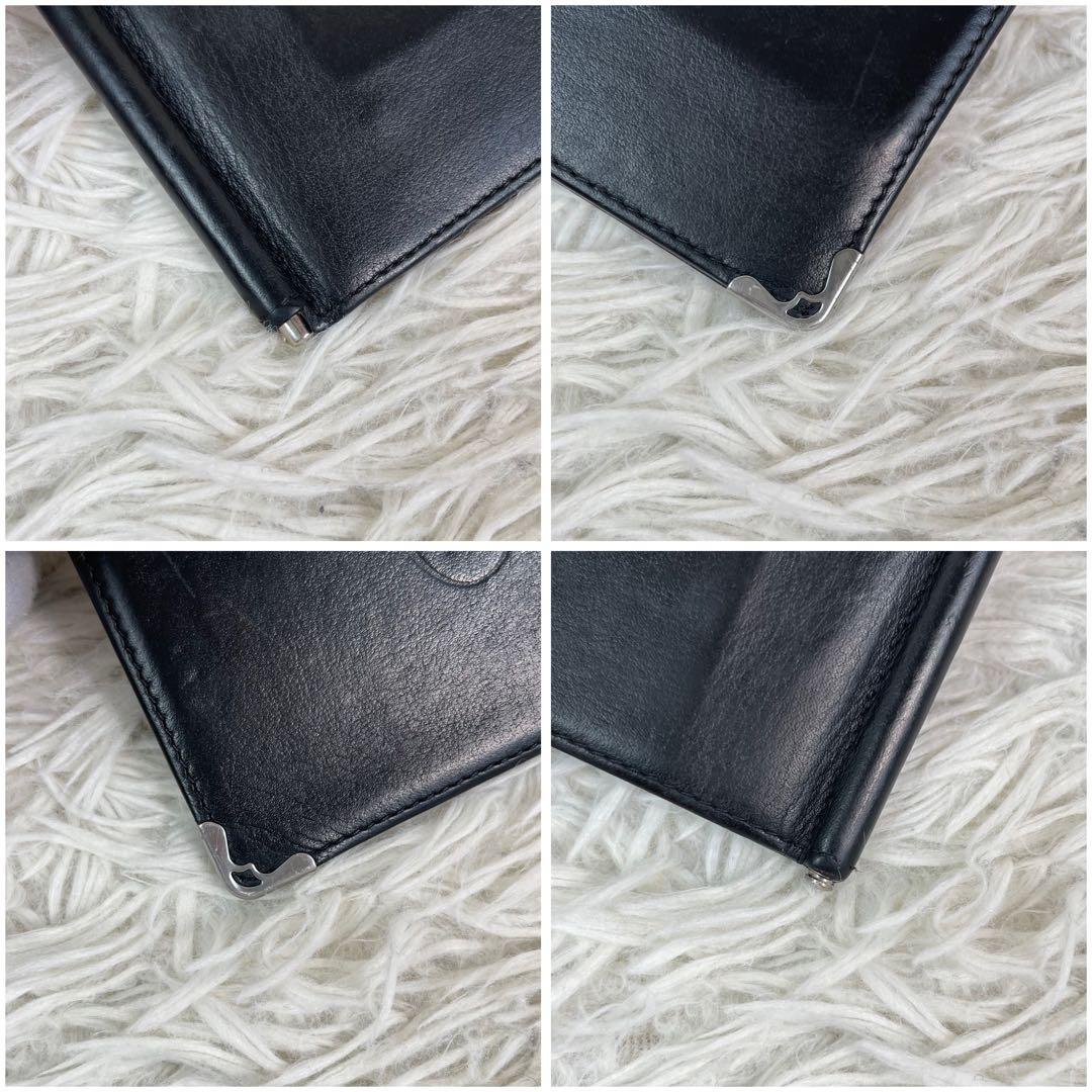 美品 Cartier カルティエ マスト ドゥ マネークリップ 二つ折り 希少黒