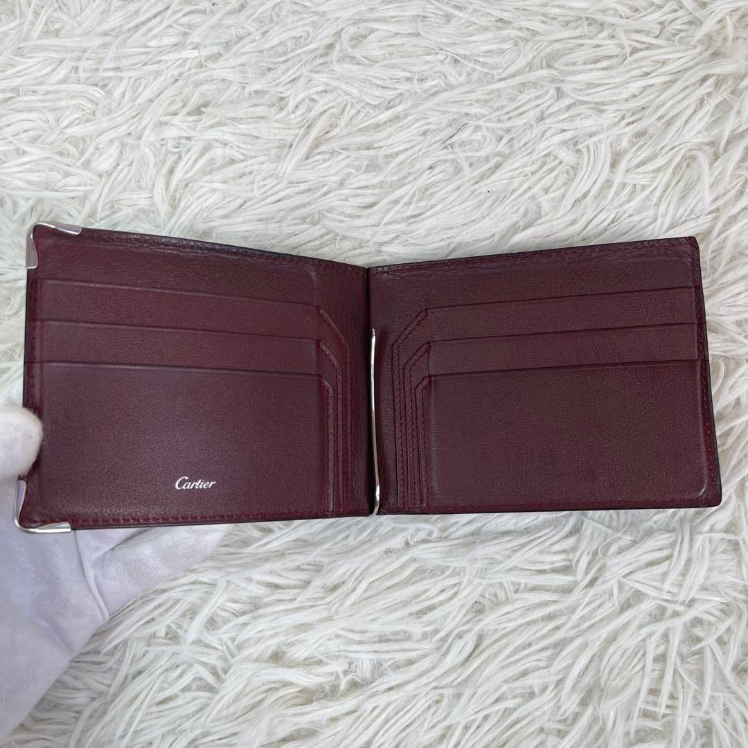 美品 Cartier カルティエ マスト ドゥ マネークリップ 二つ折り 希少黒