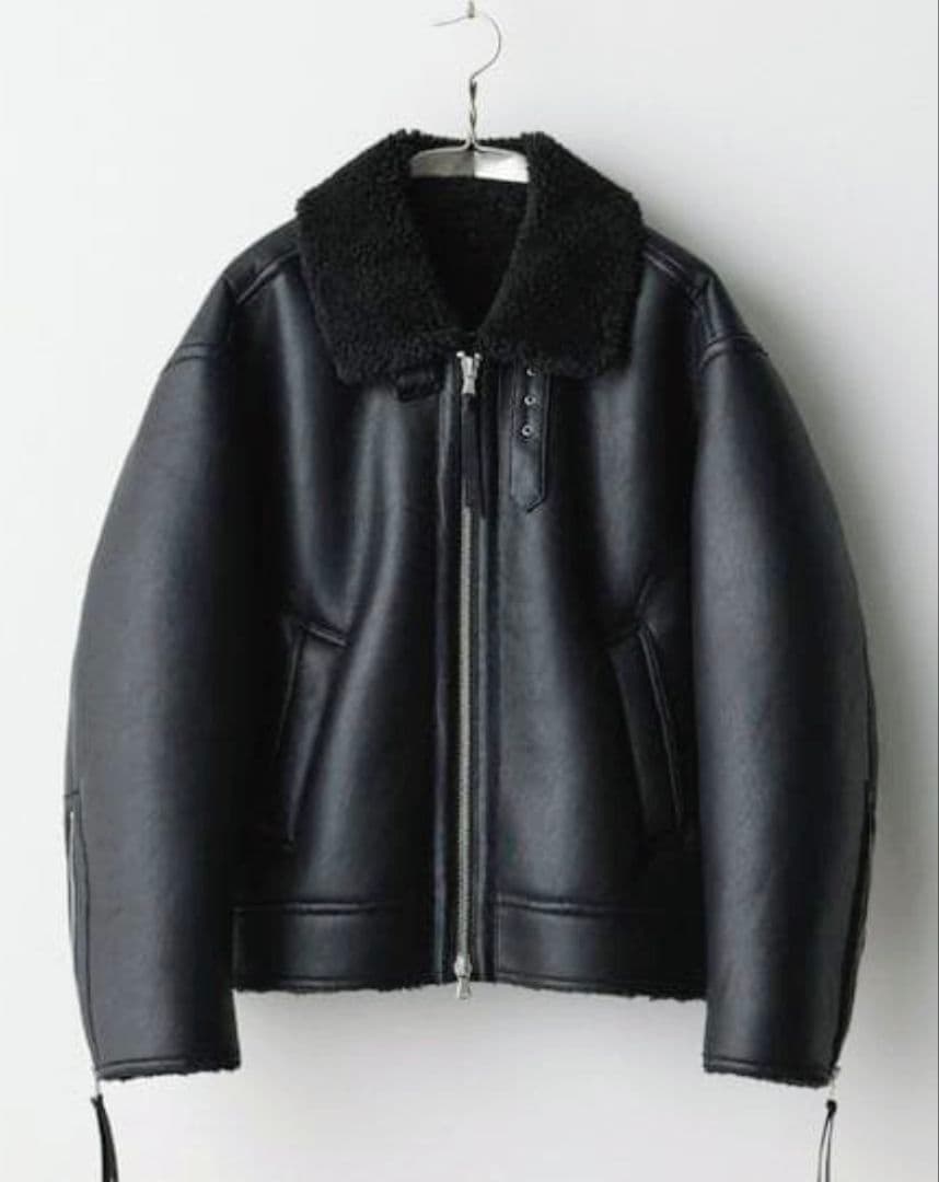 【極美品】WYM B-6 フェイクムートンジャケット M ブラック 短丈