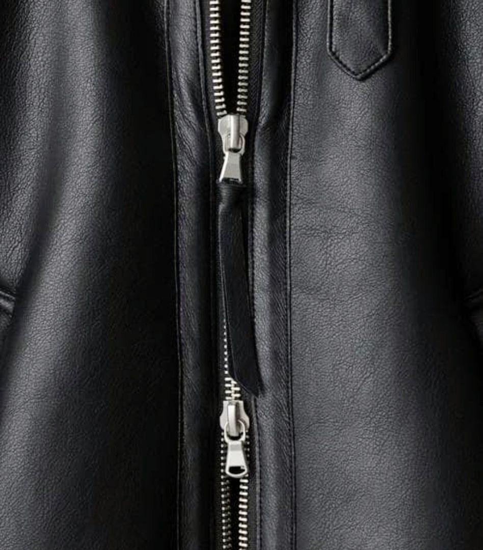 【極美品】WYM B-6 フェイクムートンジャケット M ブラック 短丈