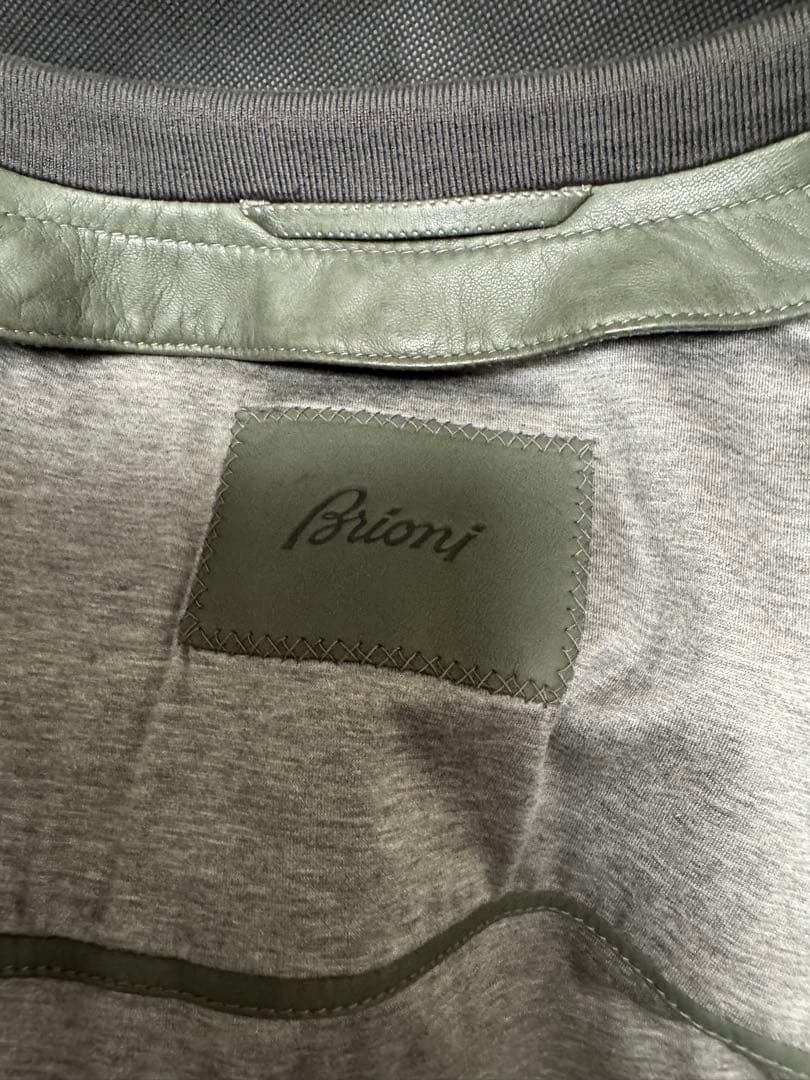 【150万円超級】ブリオーニ 仔羊革ブルゾン(100%ダウンライナー付) 48