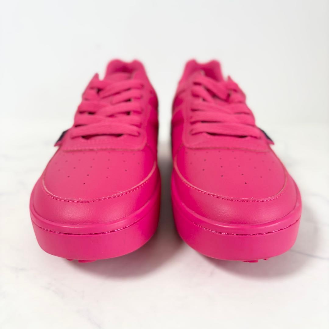 未使用 パーリーゲイツ 22.5 ゴルフシューズ レザー ロゴ ピンク