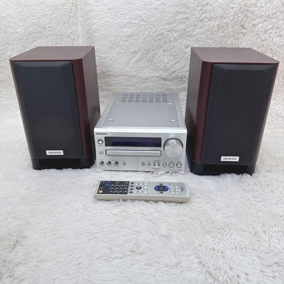 美品 ONKYO スピーカー CR-D2 D-D2E CDコンポ リモコン付き