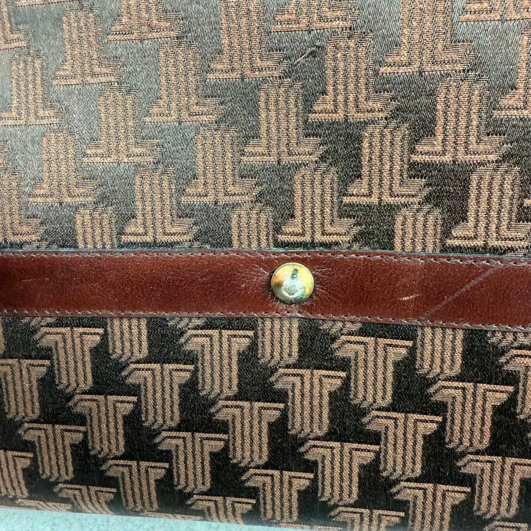 【レア】大容量　ランバン　LANVIN モノグラム　ボストンバッグ　ブラウン